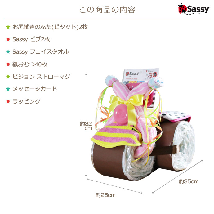 Sassy(サッシー)豪華5点おむつバイク